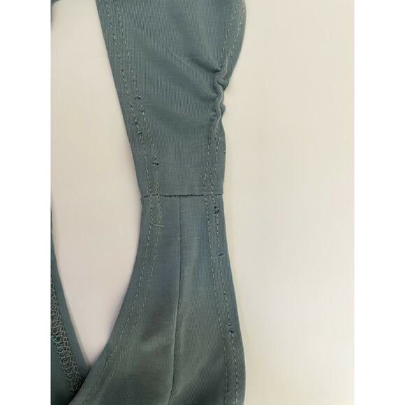 Femme X dfB Blue High Neck Back Zipper Short Sleeve Women's Bodysuit Size S - Picture 7 of 7